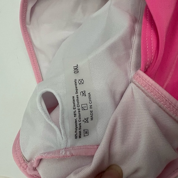 Barbie Colors Pink One Piece Swimsuit One Shoulder Cut Out Back Size XL. - Picture 6 of 6